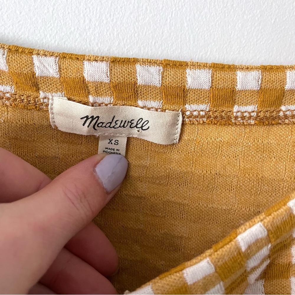 Madewell Jacquard Button-Front Mini Dress in Gingham Check Size XS - Picture 5 of 8